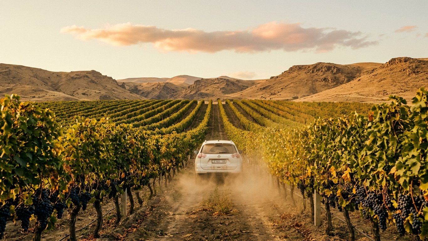 Driving from Yerevan to Areni Wine Road