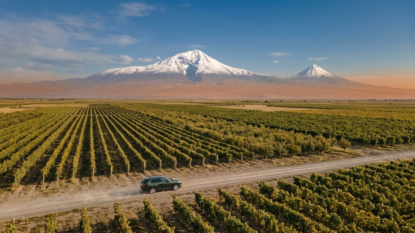 Driving from Yerevan to Khor Virap